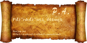 Pünkösti Albert névjegykártya